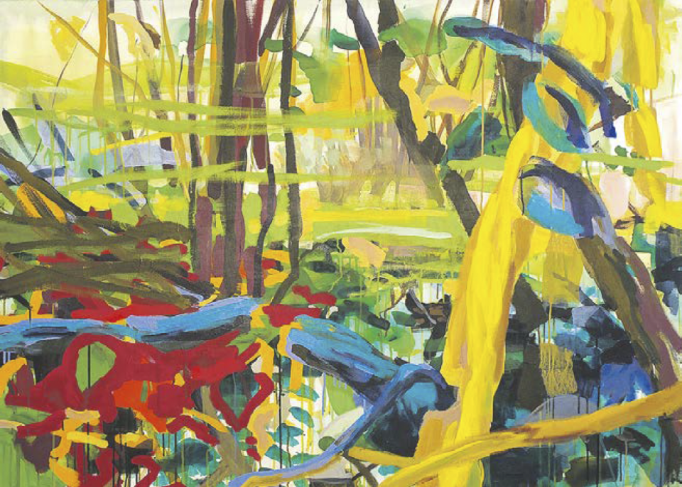 Gestrüpp im Park, 2011, 100 × 140 cm, Acryl auf Leinwand