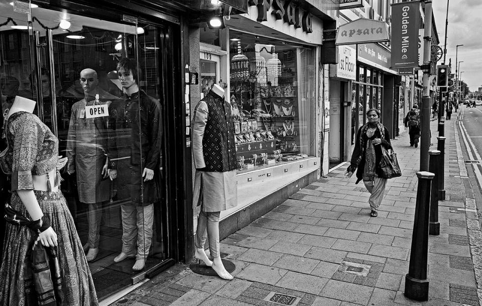 Geschäfte an der Belgrave Road in Leicester