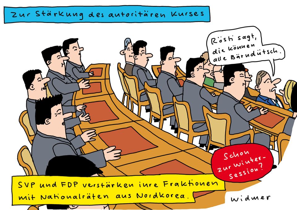 Cartoon von Ruedi Widmer