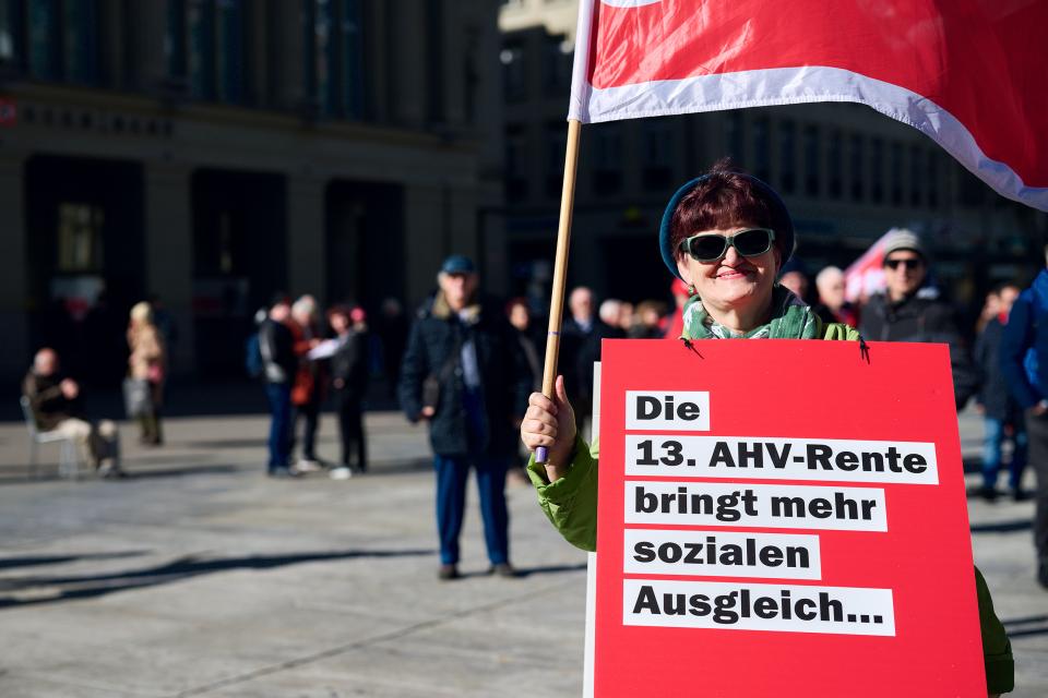 Protestkundgebung auf dem Bundesplatz am 23. Februar