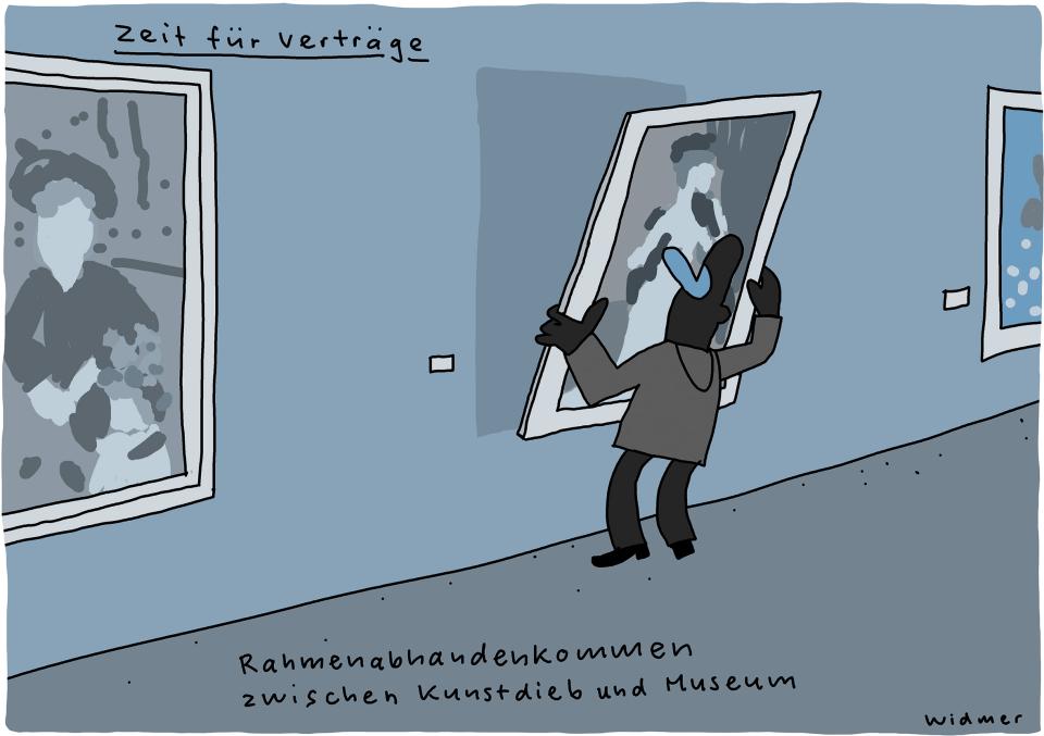 Cartoon von Ruedi Widmer zum Rahmenabkommen