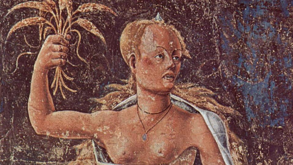 Fresko der griechischen Göttin Demeter in Ferrara
