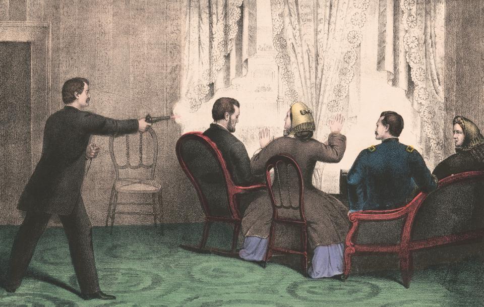 Gemälde des Attentats auf Abraham Lincoln 1865