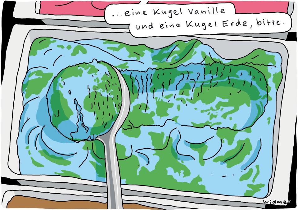 Cartoon von Ruedi Widmer