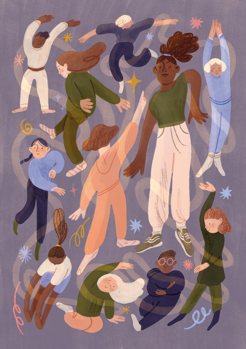 Illustration von Taltal Levi: Kinder tanzen