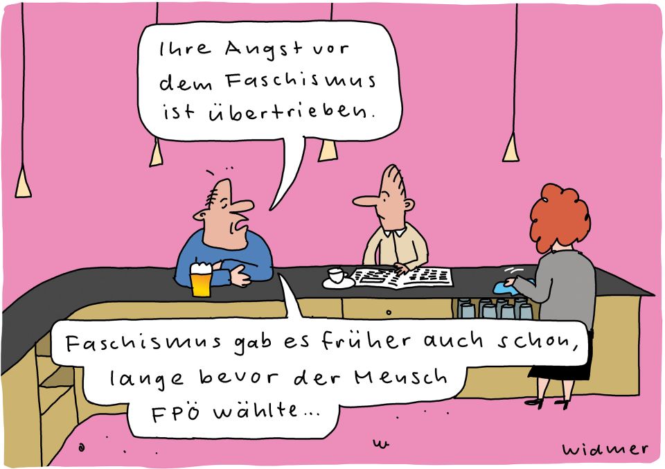 Cartoon von Ruedi Widmer