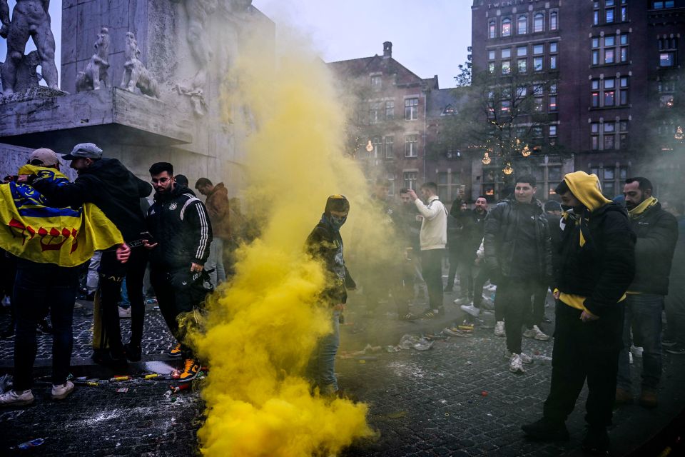 Israelische Fussballfans am Donnerstag letzter Woche in Amsterdam