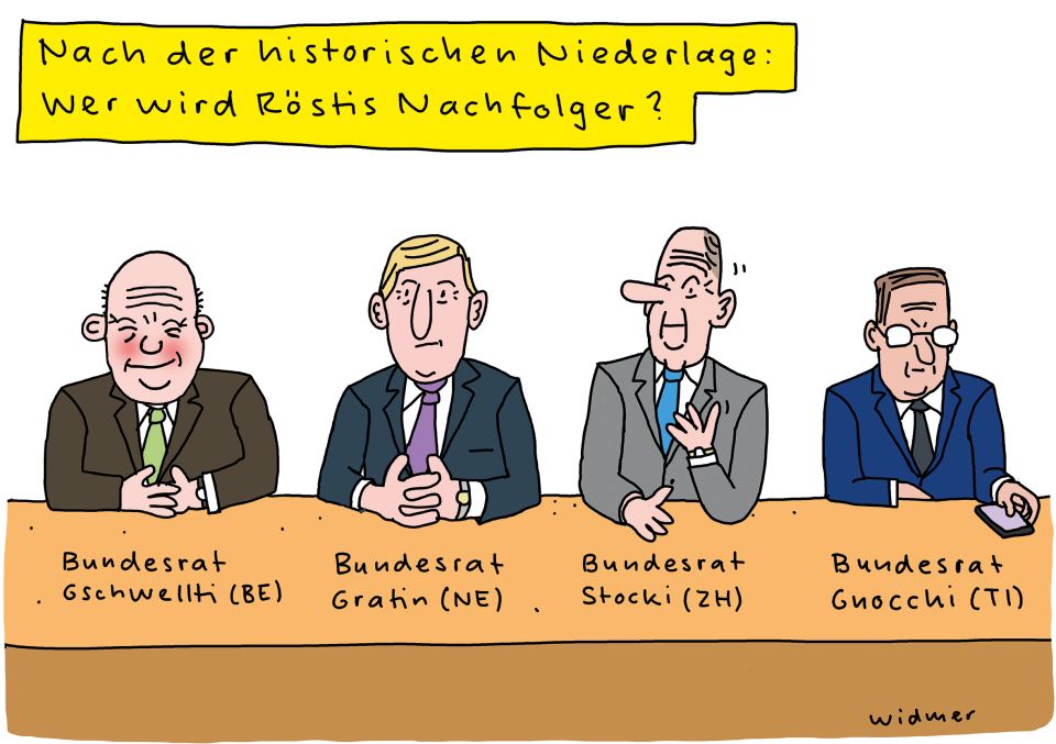 Cartoon von Ruedi Widmer