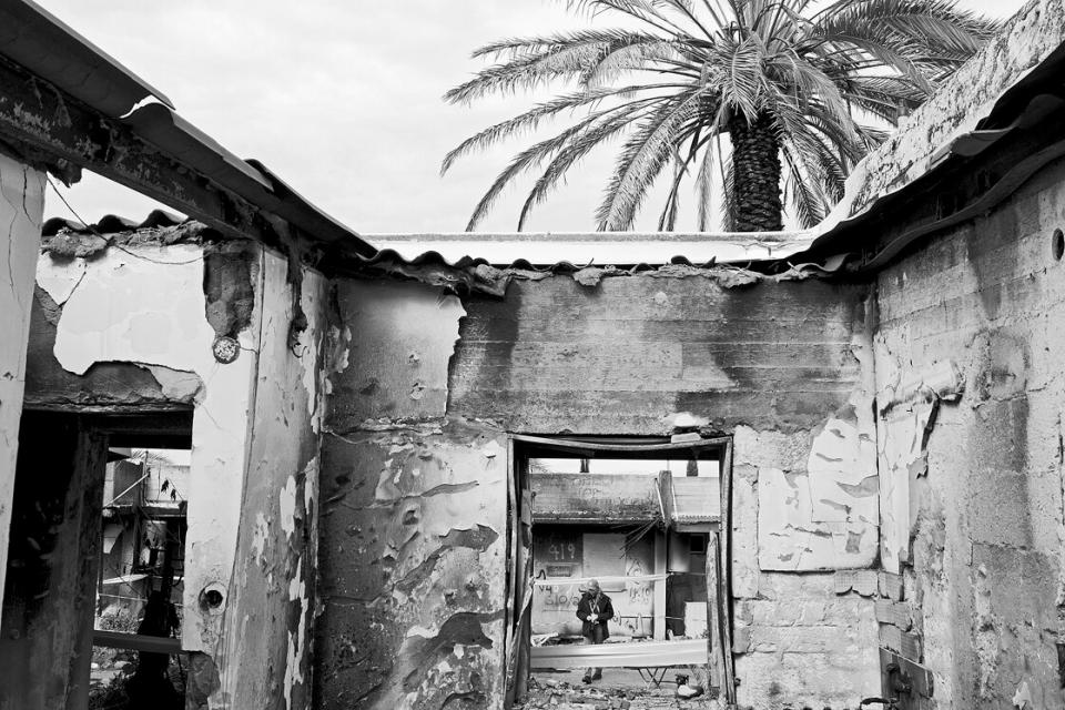 Zerstörte Häuser im Kibbuz Kfar Azza, 29. Januar 2024