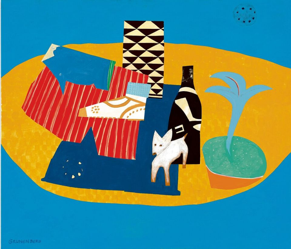 Stephan Grunenberg, Trauminsel, 2024, Acryl auf Leinwand, 120 × 140 cm