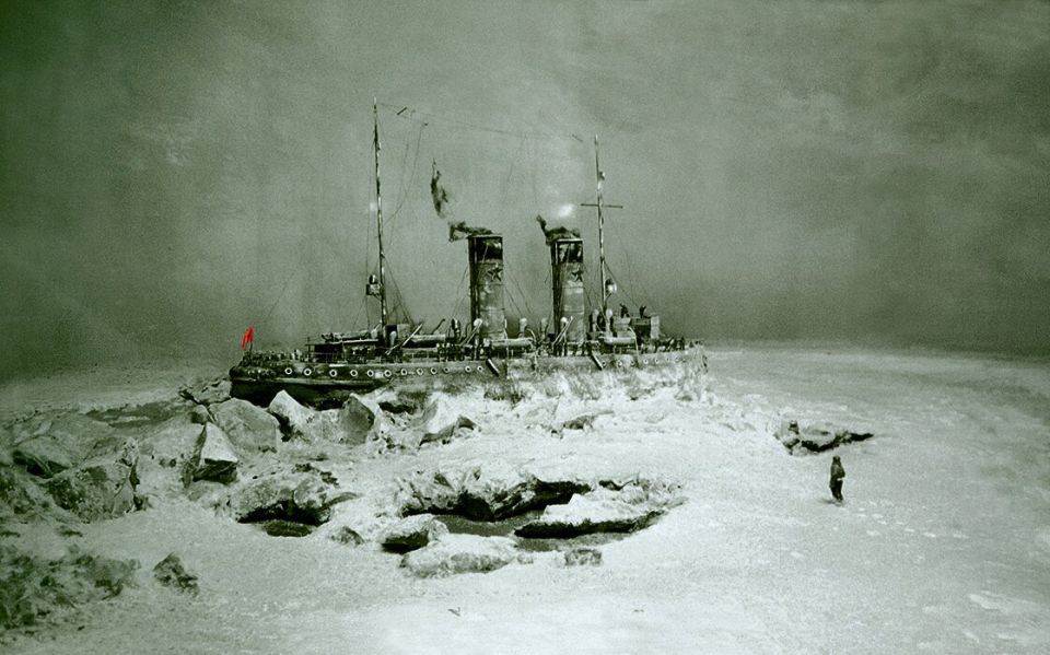 Die „Krassin“ im Eis, Diorama von 1938