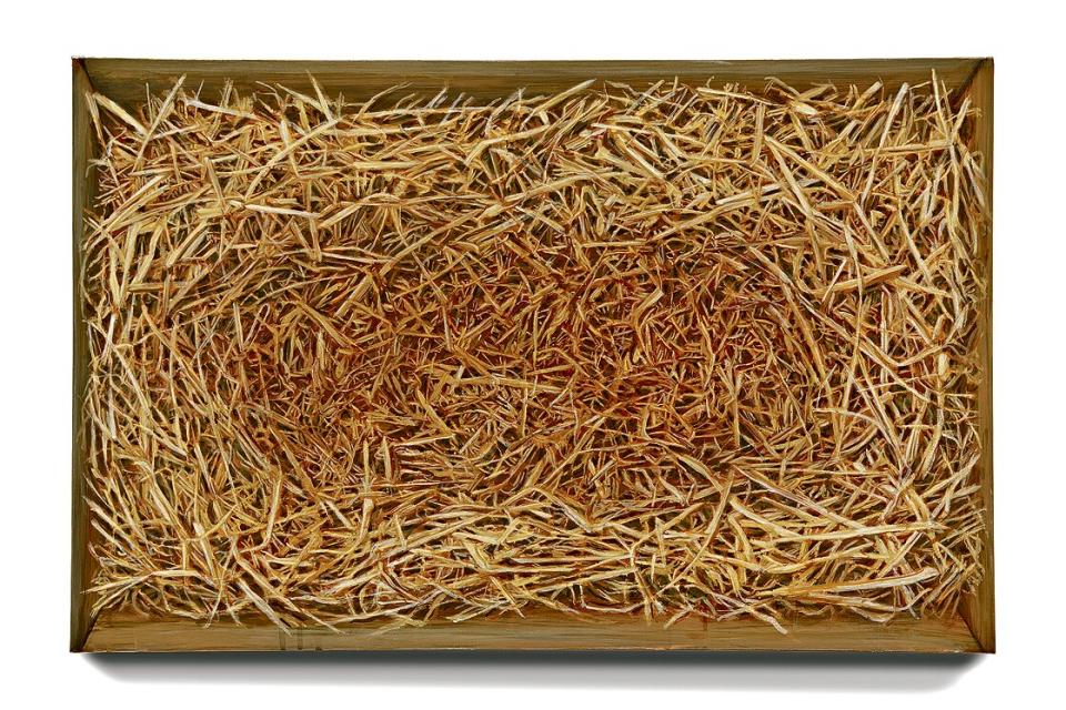 Christoph Hänsli, Krippe, 2023, Acryl auf Leinwand, 52 × 80 cm
