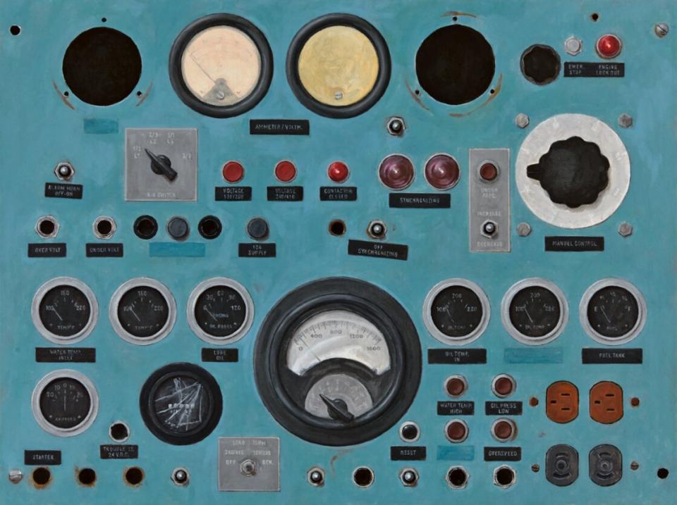 Christoph Hänsli, Der Synchronizer, 2020, Acryl auf Leinwand, 45,5 × 60,5 cm