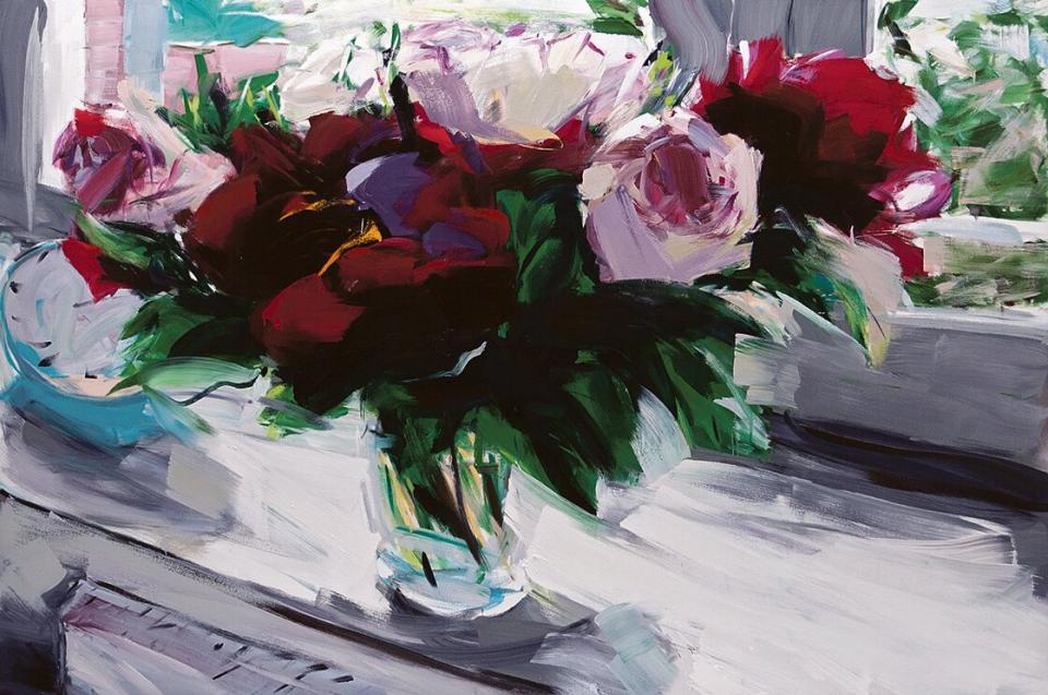 Alireza Varzandeh, fensterbank XV, 2020, Öl auf Leinwand, 200 × 300 cm