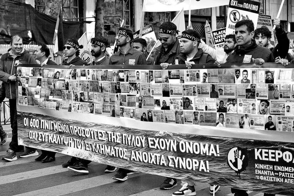 Überlebende von Pylos am 16. März 2024 in Athen