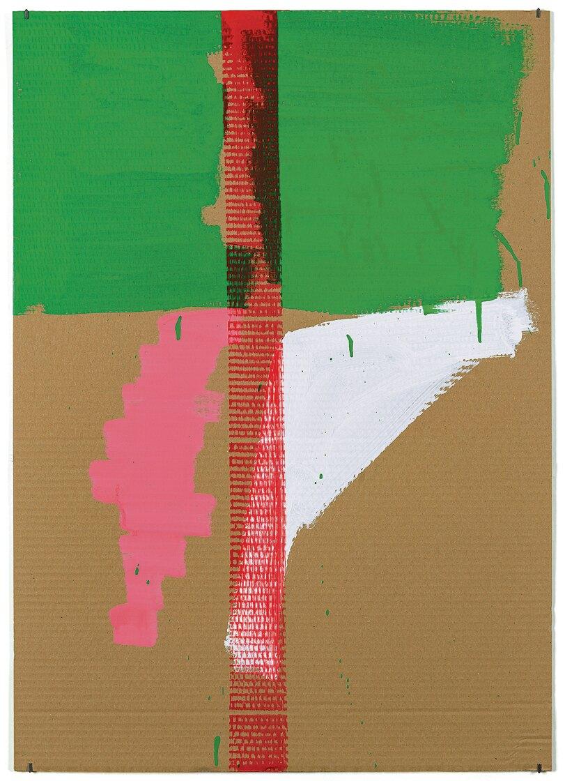 Alexander Wagner, Ohne Titel, 2022, Acryl und Lack auf Pappe, 84,2 × 59,5 cm