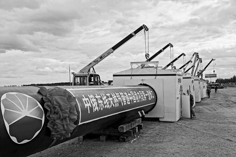 Baustart der ersten russisch-chinesischen Gaspipeline „Kraft Sibiriens“ in Heihe, 29. Juni 2015