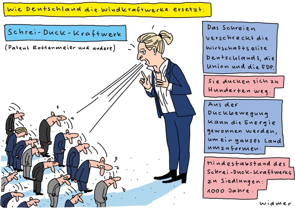 Cartoon von Ruedi Widmer