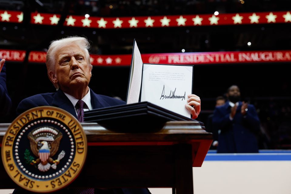 Donald Trump präsentiert am Montag im Kapitol eine seiner Verfügungen