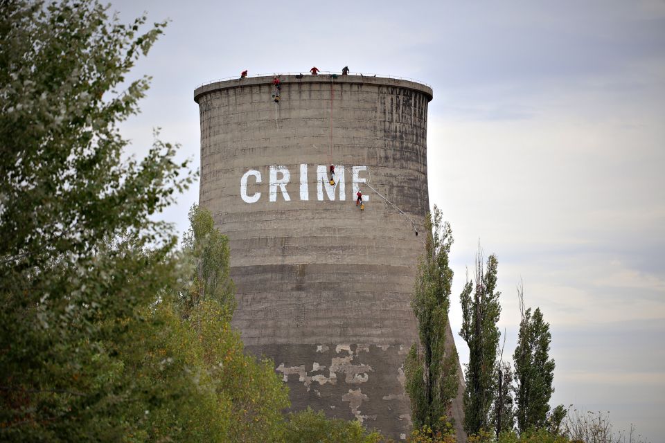 Greenpeace-Aktion am Mariza-3-Kraftwerk in Dimitrowgrad im Oktober 2023