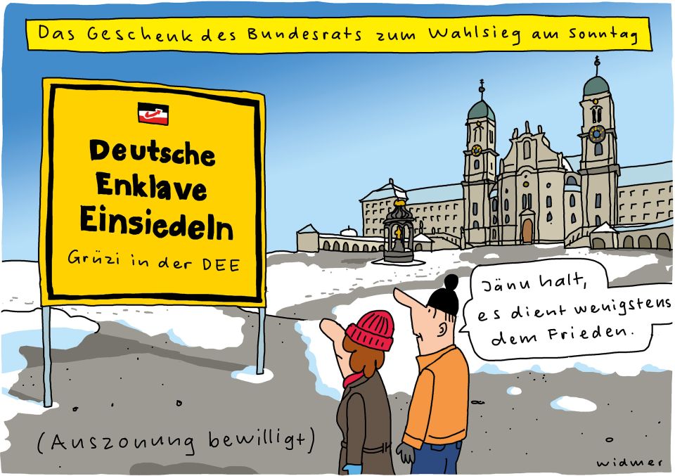 Cartoon von Ruedi Widmer