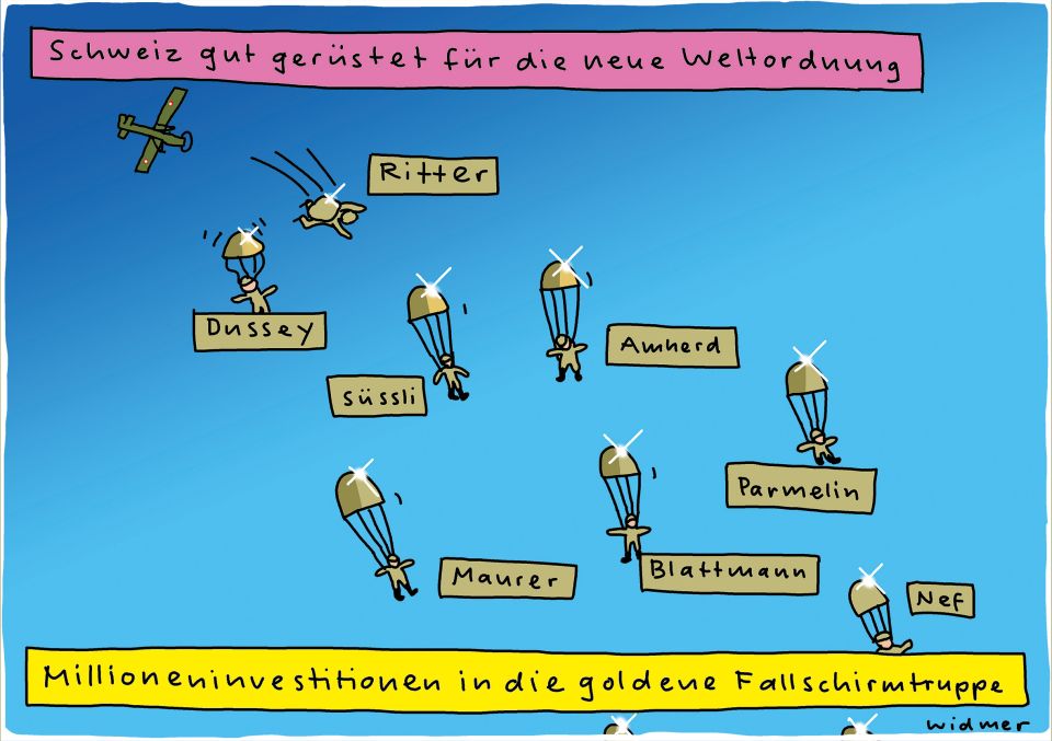 Cartoon von Ruedi Widmer