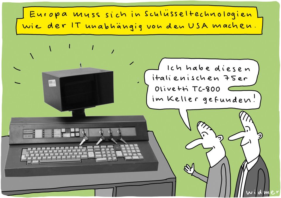 Cartoon von Ruedi Widmer