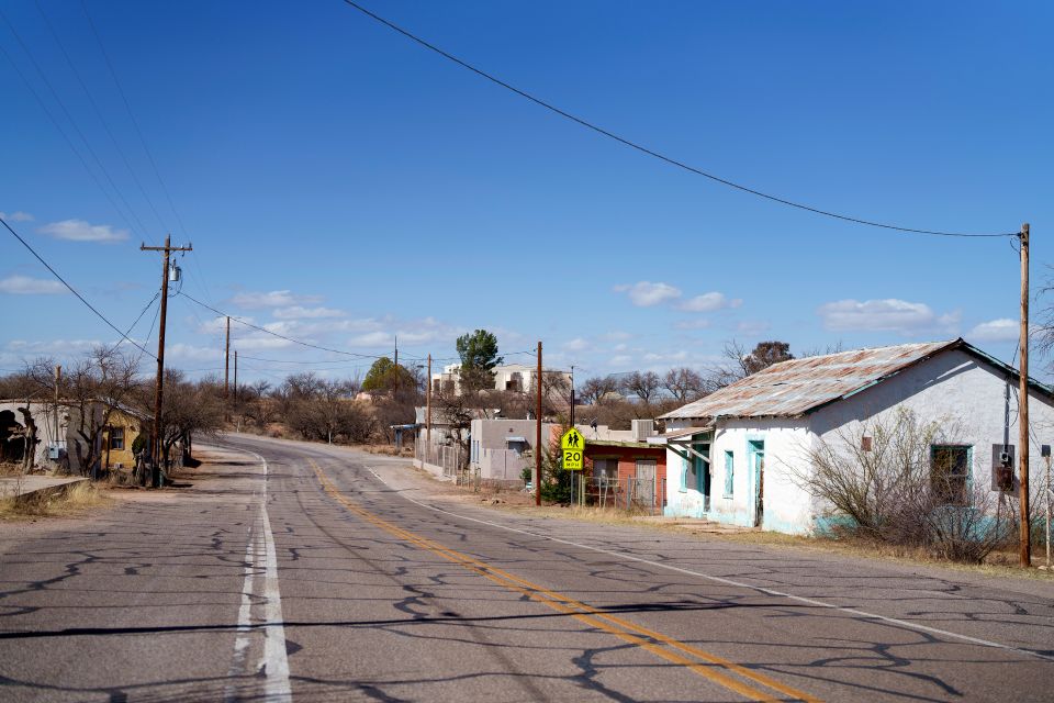 leere Strasse in Sásabe in Arizona