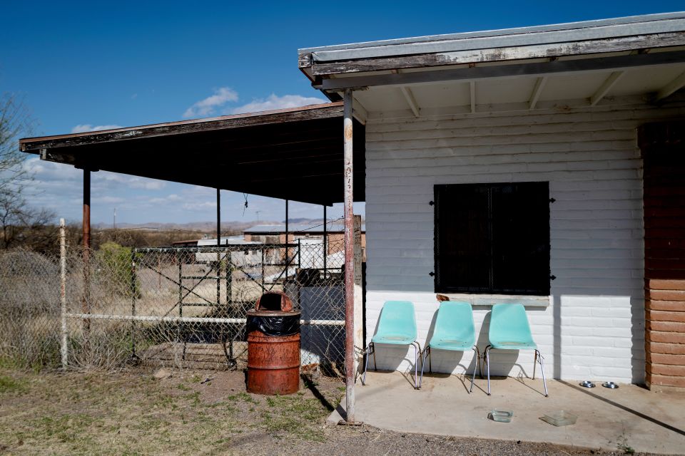 Veranda eines Hauses in Sásabe in Arizona