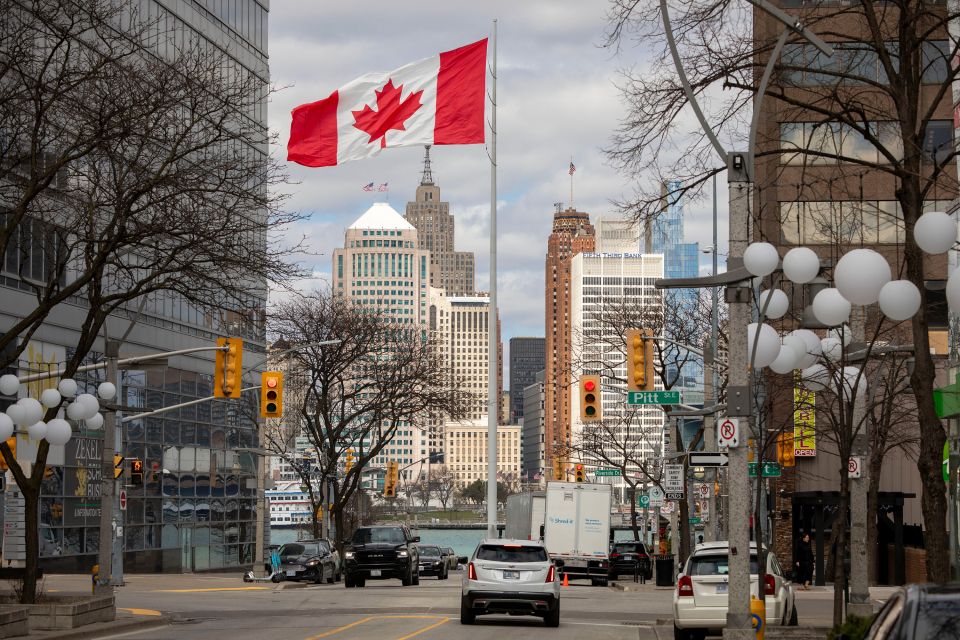 Blick von Windsor hinüber nach Detroit