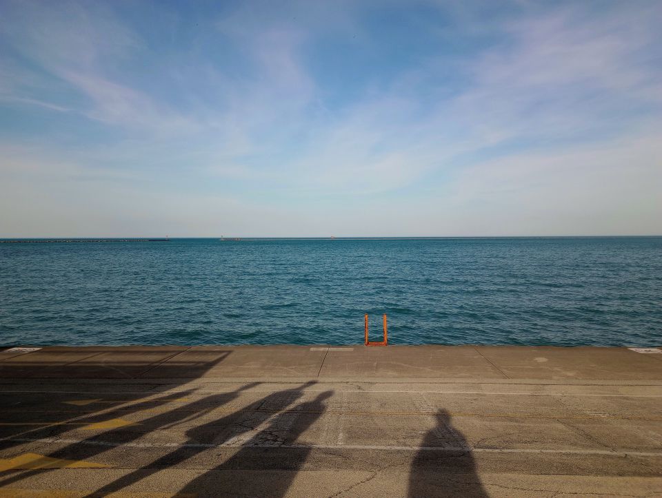 am Ufer des Lake Michigan