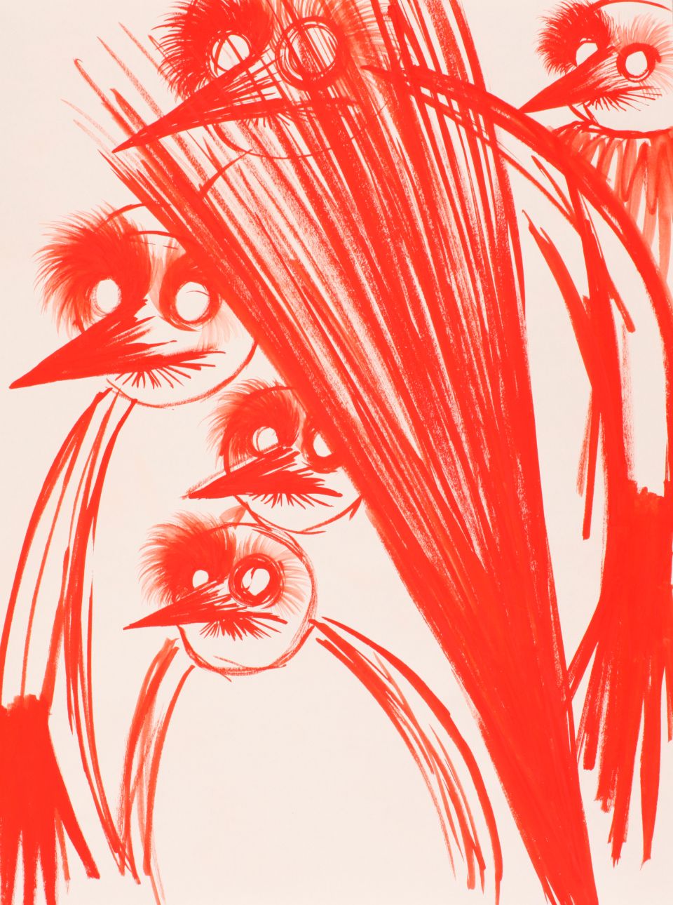 Zeichnung von Nathalie Bissig: Vögel