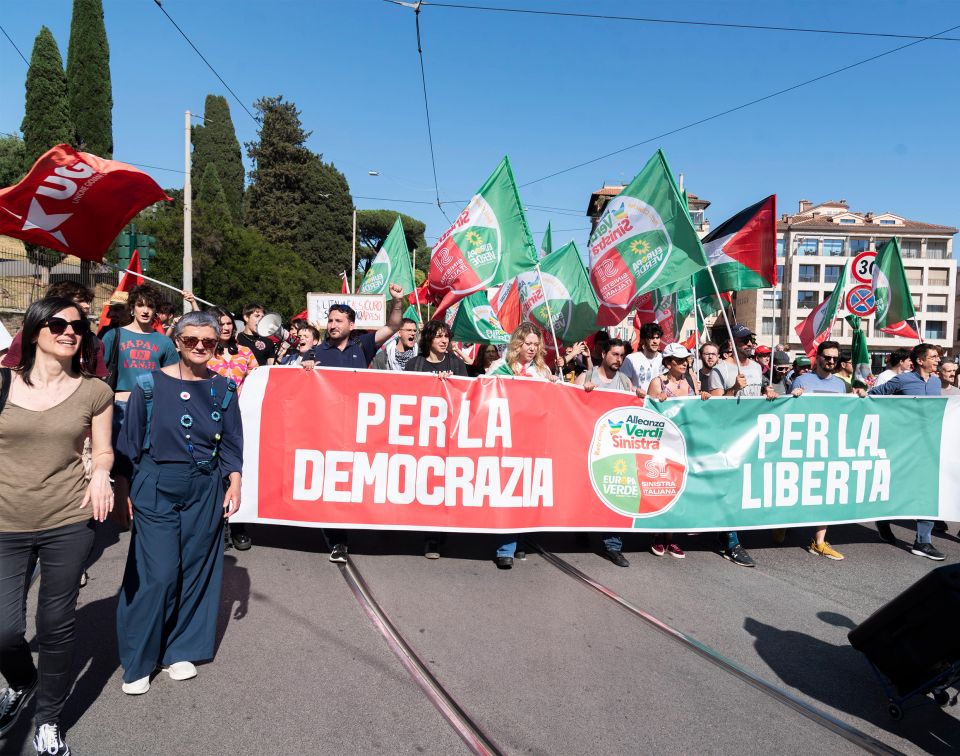 Demonstration gegen das neue Sicherheitsgesetz am vergangenen Samstag in Rom