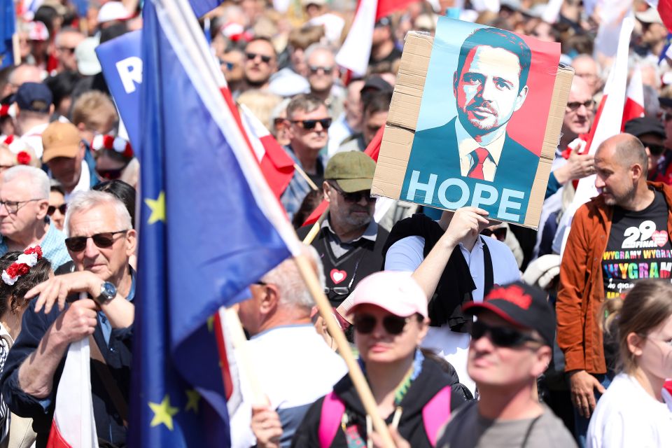 Trzaskowski Anhänger:innen in Warschau
