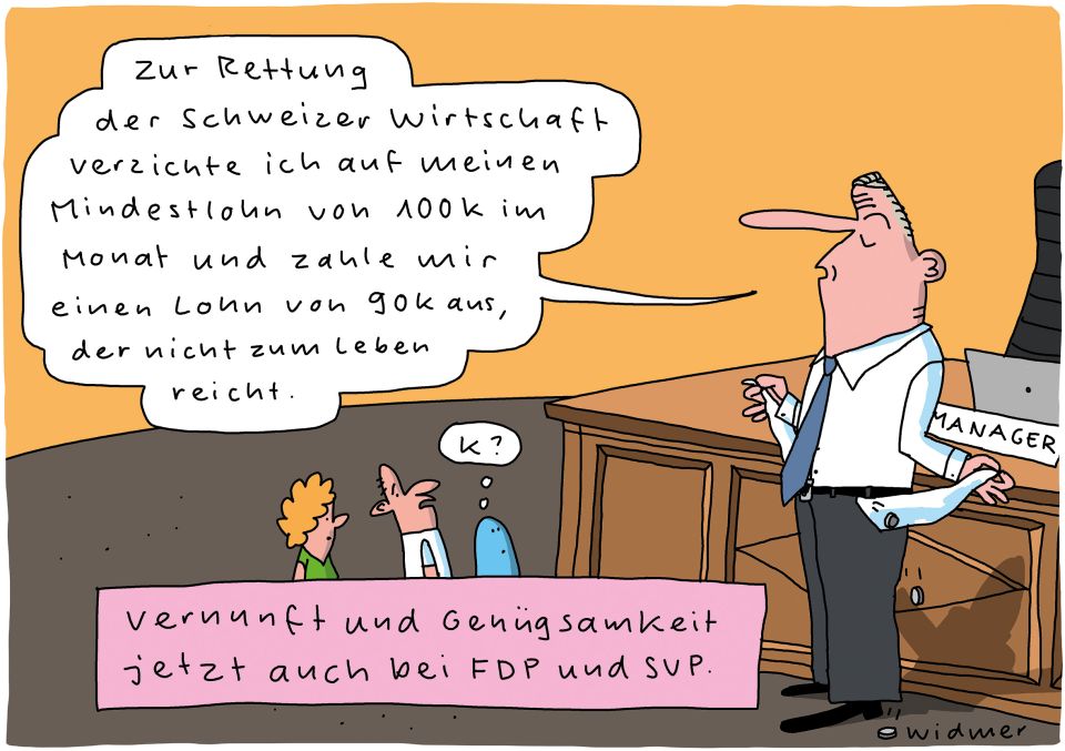 Cartoon von Ruedi Widmer