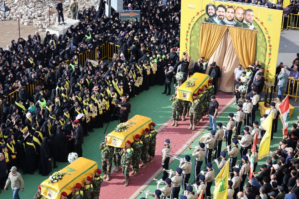 Begräbnis-Veranstaltung für getötete Hisbollah-Mitglieder in Nabatieh