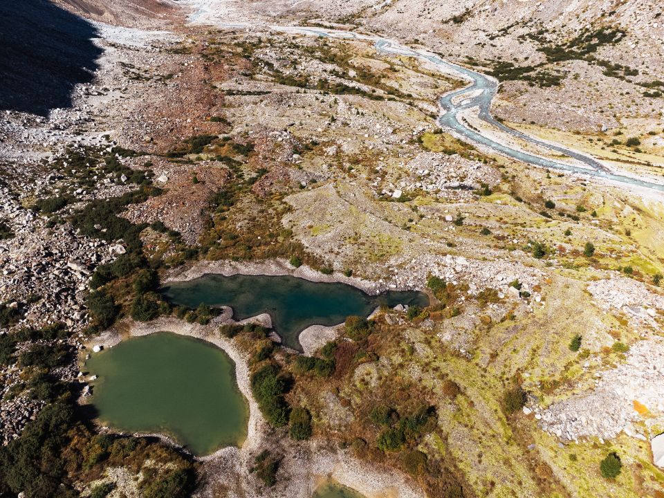 Luftaufnahme des Vorfelds vom Unteraargletschers