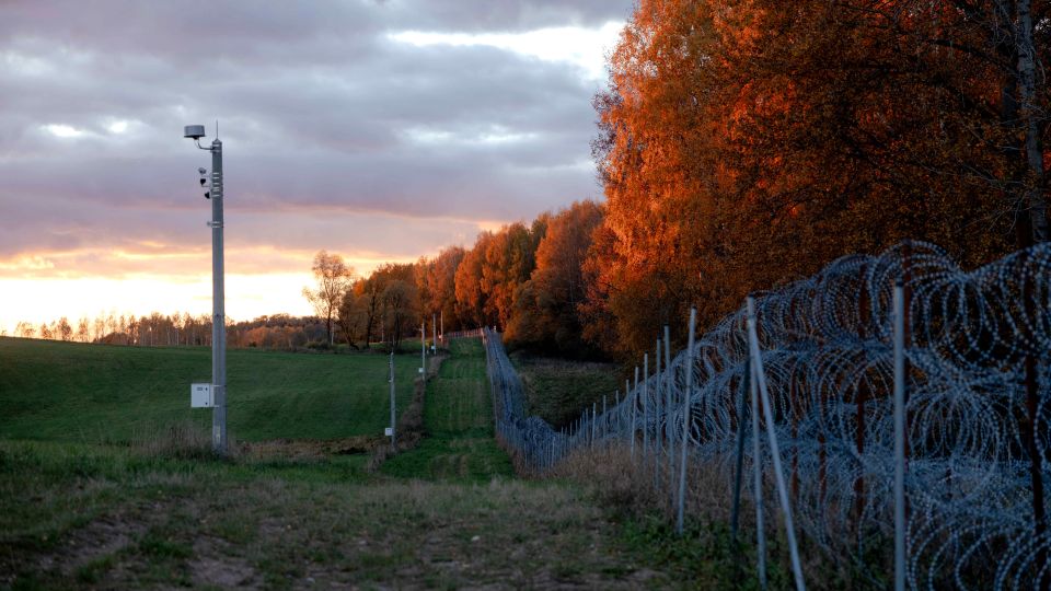 Grenzzaun am Dreiländereck Litauen-Polen-Russland