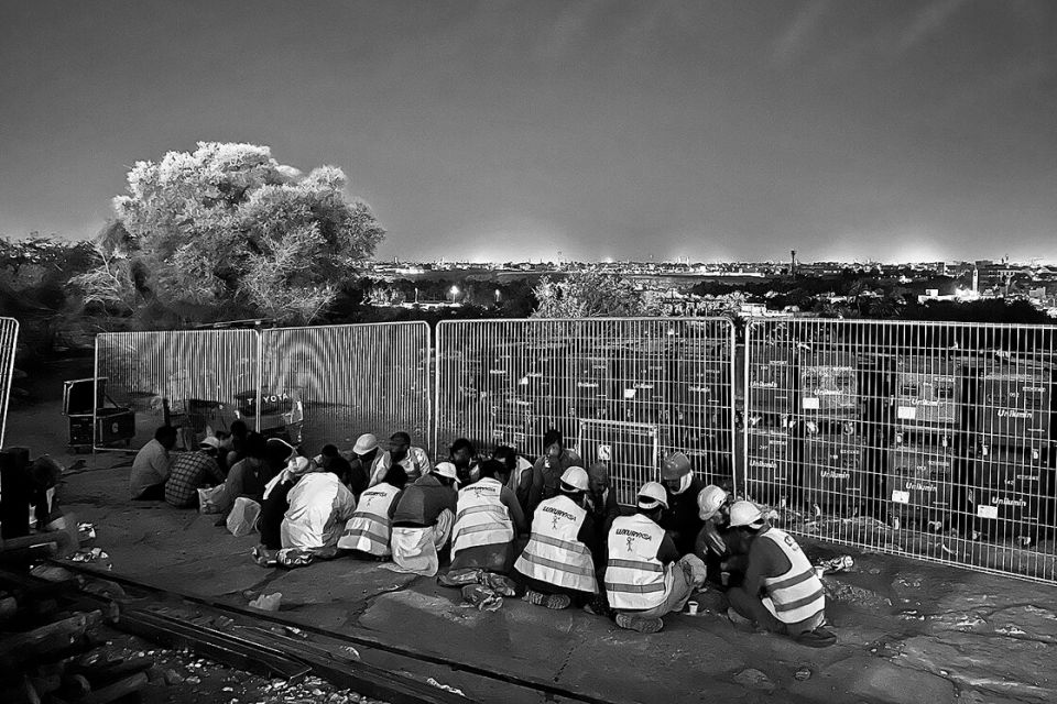 Arbeiter auf einer Baustelle in Riad