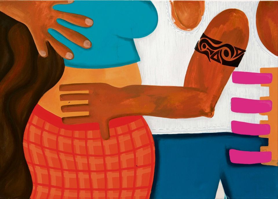 Ximena Ferrer Pizarro, Salsa sensual, 2024, Acryl auf Leinwand, 85 × 120 cm