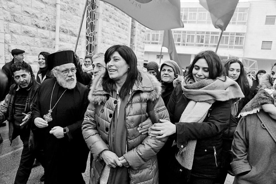Nablus, 28. Februar 2019: Chalida Jarrar nach der Freilassung aus einer 20-monatigen Haft