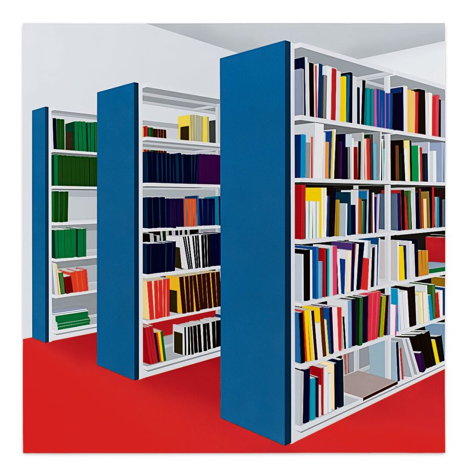 Daniel Rich, Bauhaus Library, Dessau, 2024, Acryl auf Dibond, 152 × 149 cm