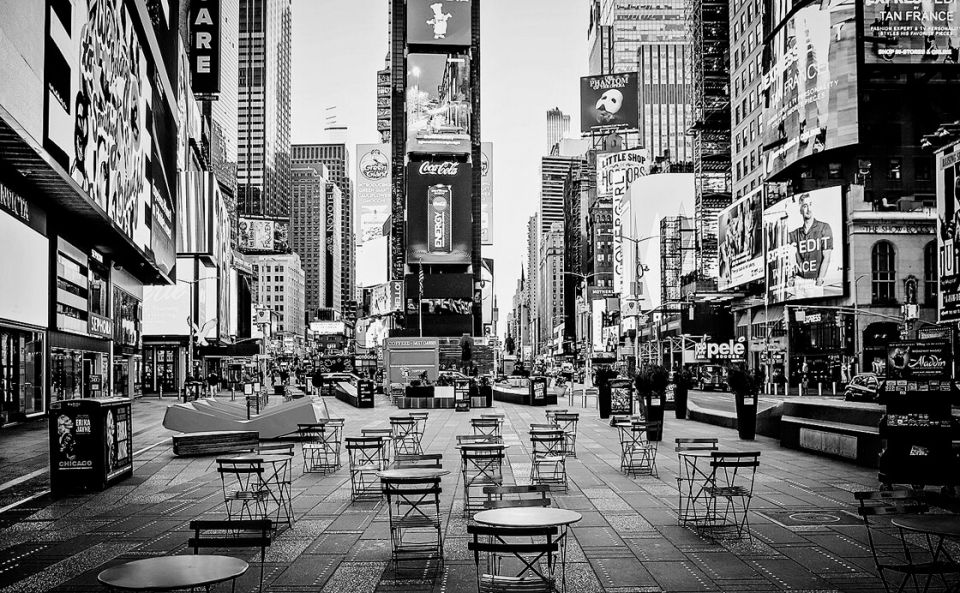leerer Platz am Times Square, New York, März 2020