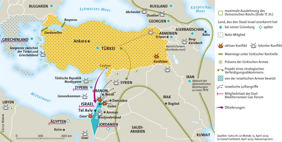 Karte der Türkei und umliegenden Ländern