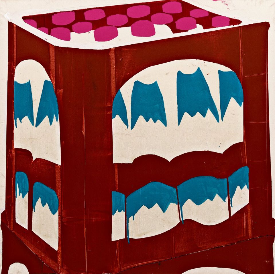 Carlo Krone, quelle, 2024, Acryl auf Baumwolle, 100 × 100 cm