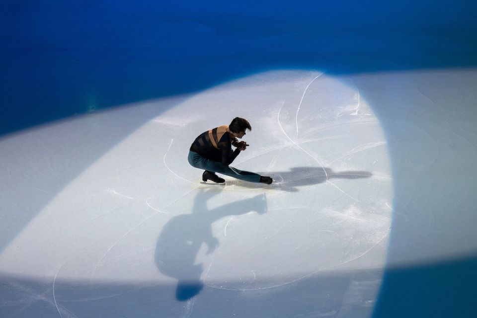 Eiskunstläufer Stéphane Lambiel im Scheinwerferlicht