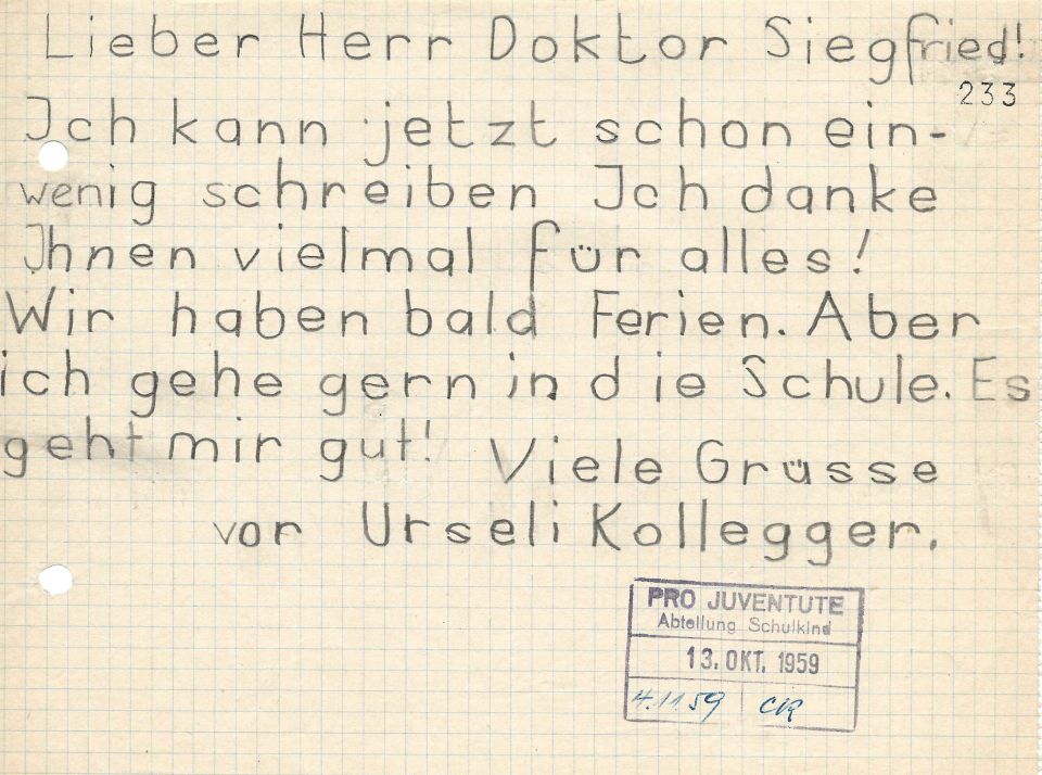 Brief von Urseli an ihren Vormund