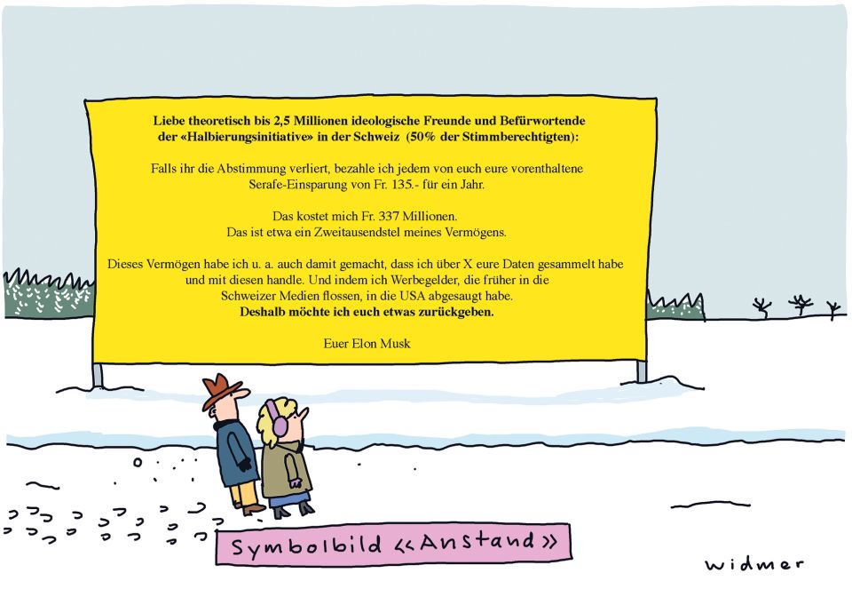 Cartoon von Ruedi Widmer