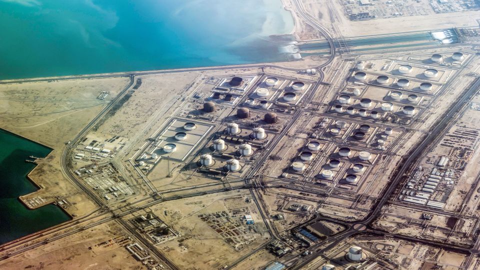 Luftaufnahme der zerstörten Flüssiggasanlage in Ras Laffan