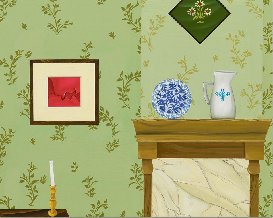 Anne Buckwalter, Gently Bitten, 2025, Gouache auf Holz, 40,5 × 50,8 cm